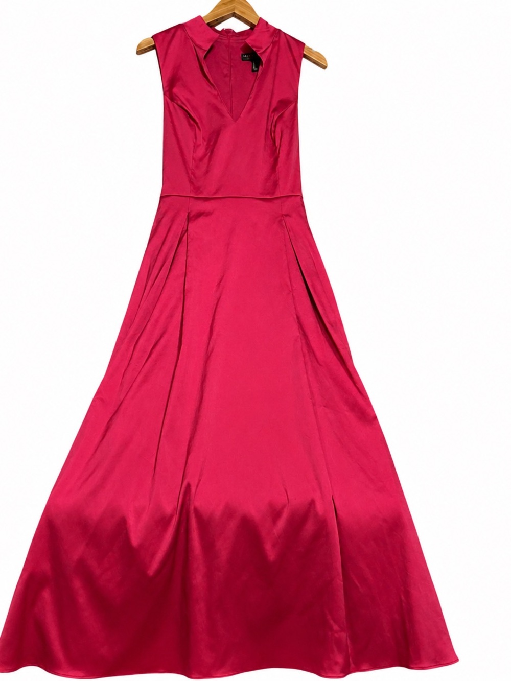 NWT Aidan Mattox Roll Neck Mikado Gown Fuchsia Size 14 $395